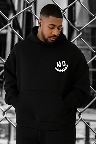 E-ROMA Hanorac cu fața zâmbitoare, fără imprimeu, mărime mare