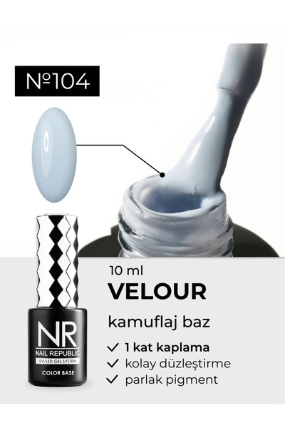 Nail Republic Kalıcı Oje Velour Renkli Base Coat 104 (10 ML)