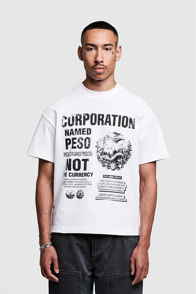 Super Rare Corporation White Oversize Men's T-Shirt
