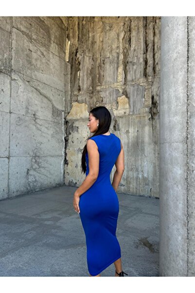 Modafeminen Zero-Neck Midi Pencil Dress Saks583256