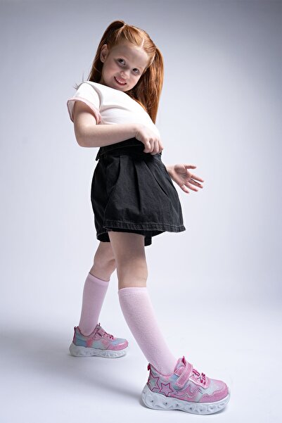 mnpc Kız Çocuk Pudra Işıklı Spor Ayakkabı