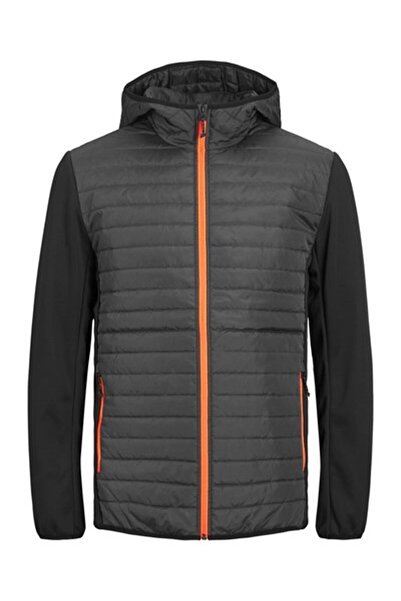 Jack & Jones Jack&jones Multi Quilted Erkek Siyah Kapüşonlu Ceket