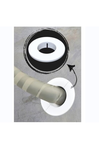 Genel Markalar Klima Borusu Delik Kapatma Dekoratif Kapak Boru Kapağı Plastik...