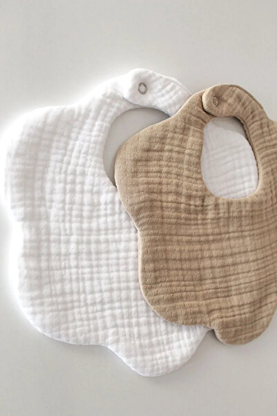 Boho Piccolo مجموعة من 2 مريلة أطفال من الموسلين العضوي مصنوعة من القطن بنسبة...