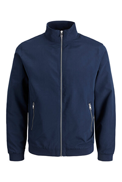 Jack & Jones Чоловіча темно-синя куртка-бомбер Jack&jones Rush Harrington з коміром-стійкою