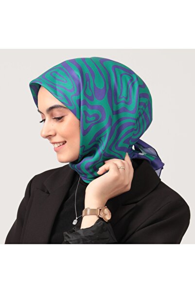 ipekistanbul Eșarfă din mătase din bumbac - model spirală - verde