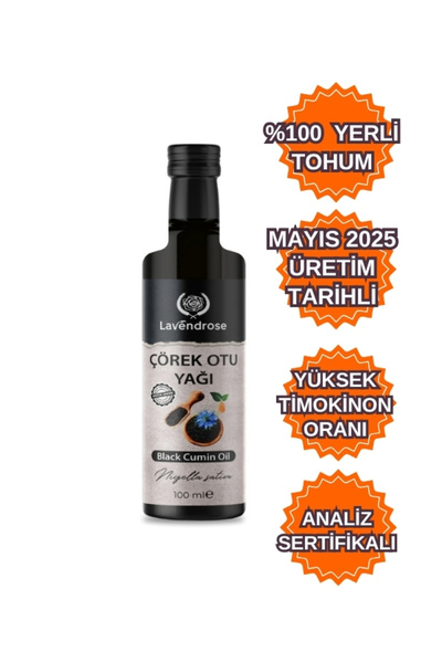 Lavendrose Çörekotu Yağı %100 Saf Ve Doğal Yüksek Timekinonlu Soğuk Sıkım Yerli Tohum 100ml
