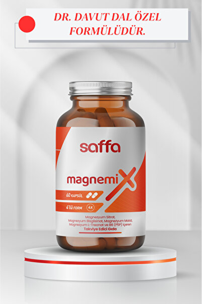 SAFFA NATURAL MAGNEMİX 4'LÜ GÜÇLÜ FORM (Magnezyum Glisinat-Sitrat- Malat- L-T...