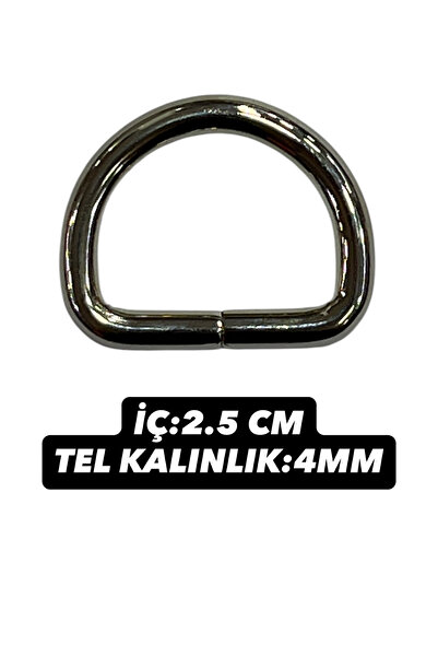 İsmet toka 10 Pcs - 2.5 cm Thick D Ring Decorative - Metal Accessory