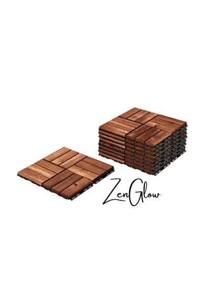 ZenGlow 1 Adet 30x30 Cm Parke Balkon Banyo Duşakabin Teras Yer Döşemesi Akasy...