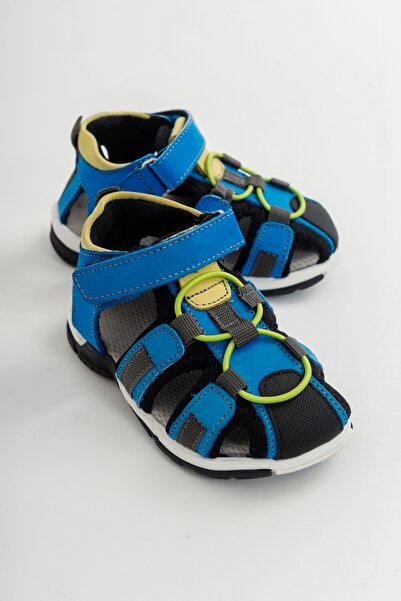 mnpc Унісекс дитячі ортопедичні шкіряні сандалі Sax синього кольору для активного відпочинку