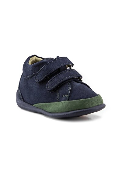 mnpc Unisex Children's Navy Blue Leather First Step Boots with Orthopedic Support