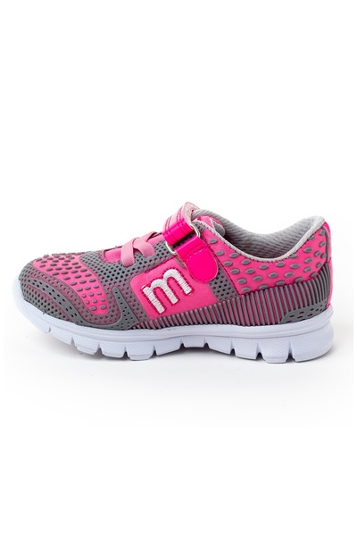 mnpc Unisex Çocuk Gri-Pembe Ortopedik Destekli Çocuk Spor Ayakkabı