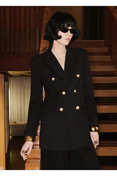 MANGO Woman Çift düğmeli blazer ceket