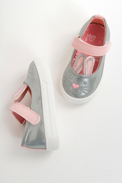 mnpc Kız Çocuk Gri Ortopedik Destekli Tavşanlı Babet