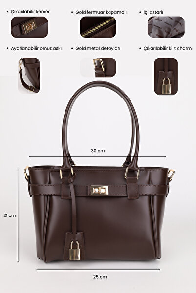 NOTHING Жіноча сумка з ременем і застібкою-замком, з деталями у вигляді підвіски, на блискавці, ручна та через плече, Lotus