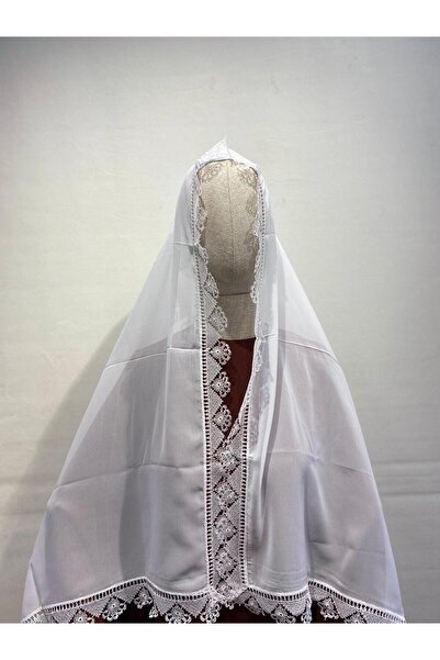TUTUYA TEXTIL Hazır Oyalı Mevlit Örtüsü Namaz Tülbenti Şal