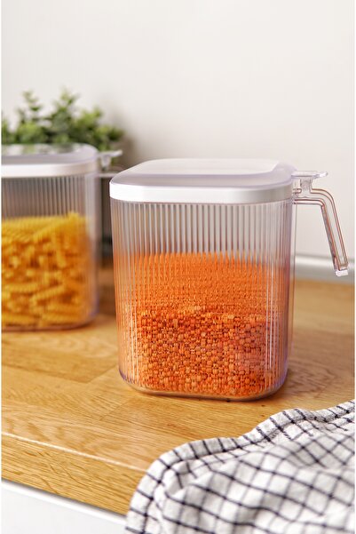 Hesaplı Kasa 2.5 Lt Transparent Airtight Storage Container with Handle and Lid