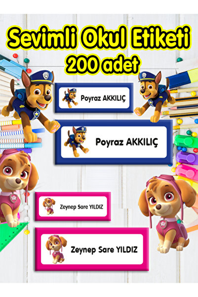 Demo Etiket -- 200 Adet Kişiye Özel Okul Etiketi/ Defter Kalem Kitap Sticker ...