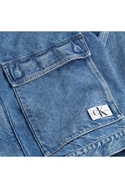 Calvin Klein Kadın Denim Uzun Kollu Günlük Kullanım Mavi Ceket J20J224771-1BJ
