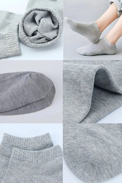 TTWAY Unisex Λευκό-Γκρι μονόχρωμες κάλτσες με μποτάκια 8 συσκευασιών βαμβακερές