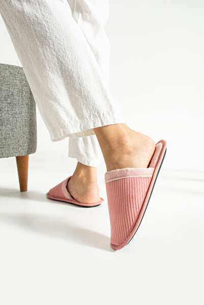 MODA BULVARI Kadın Ev terliği Kadife Fitilli Yumuşak Kumaş Hediyelik Yumuşak ...