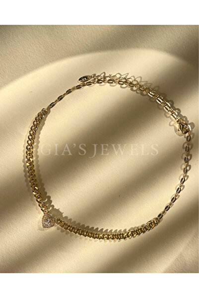 Generic Altın Kaplama Kalp ve Zincir Kolye - Kadın Takı - Cupid Kolye