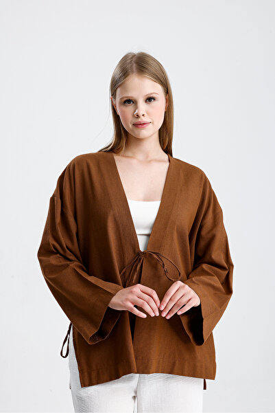Tate Brown Textured Kimono