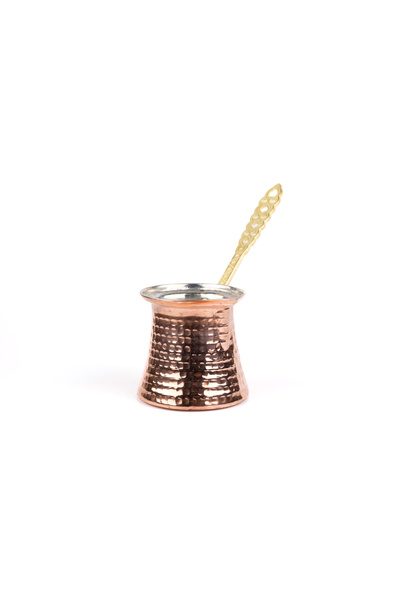 Zinnun Copper Coffee Pot with Hammer and Wooden Handle for 1 Person