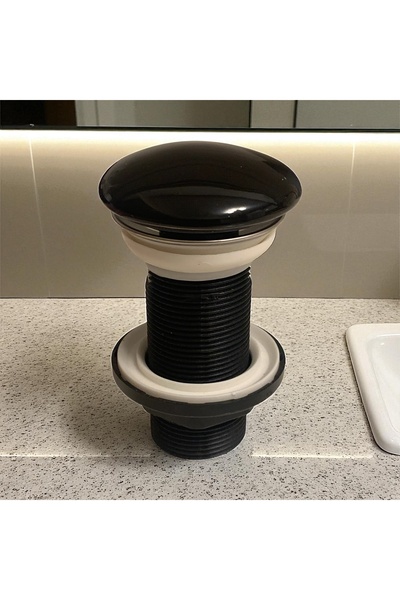 By mag Paslanmaz Başlıklı Siyah Ve Körüklü Sifonlu Clıck Clack (POP-UP)