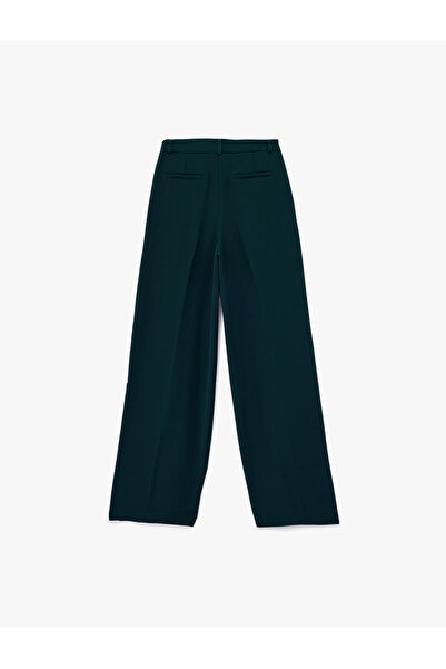 Koton Krep Kumaş Cepli Pile Detaylı Yüksek Bel Palazzo Pantolon