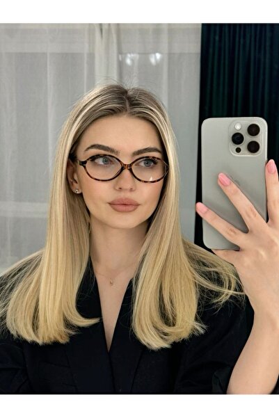 HMG Aksesuar MIUX LEOPAR OVAL ÇERÇEVE Mavi Işık Korumalı Ekran gözlüğü, Optik...