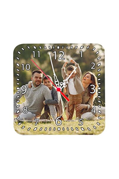Sevilla Kişiye Özel Kare Duvar Saati MDF Saat 30cm Hediye Kutusunda