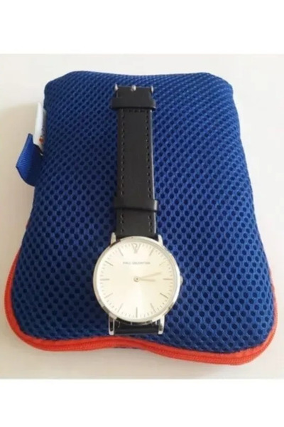 Modello Синя чантичка за грим и кожен каишка за ръчен часовник