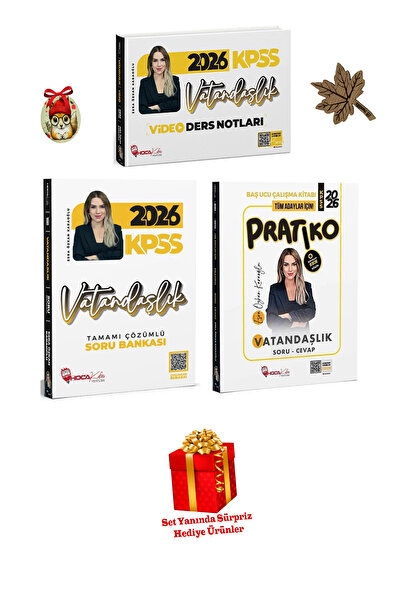 Hoca Kafası Yayınları 2026 KPSS Vatandaşlık Soru Bankası Tamamı Çözümlü-Vatandaşlık Video Ders Notları 2 li Set