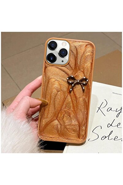Pro Aksesuar Apple iPhone 11 Pro Compatible Case Bowknot Silicone Case Brown