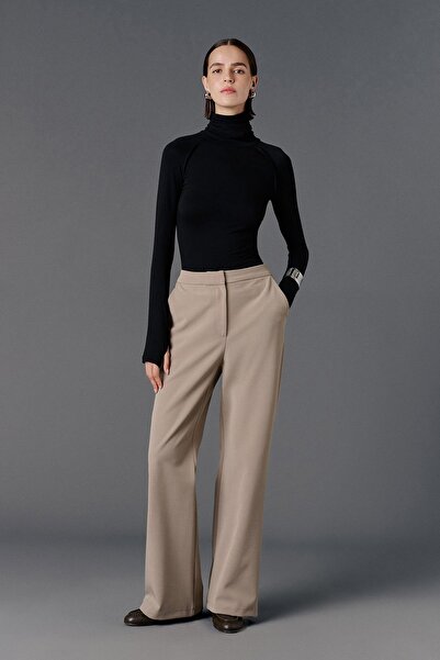 VATKALI Yüksek bel düz kesim pantolon