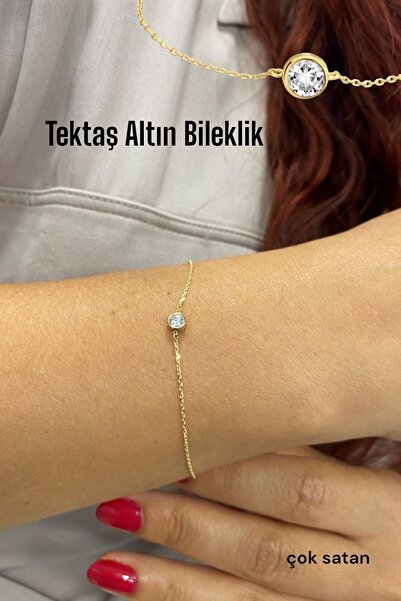 Hepimitu Tektaş Altın Bileklik
