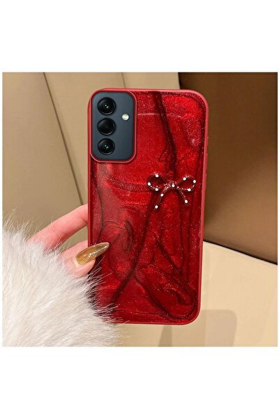 Zebana Samsung Galaxy A25 5G Uyumlu Kılıf Fionka Silikon Kılıf Kırmızı