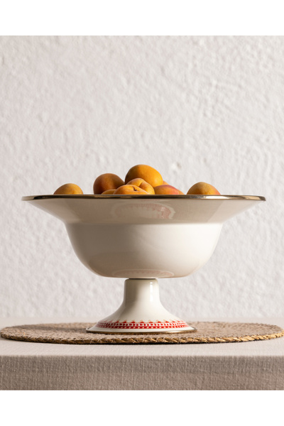Madame Coco Lison Fruit Bowl with Stand - Red - 30 cm