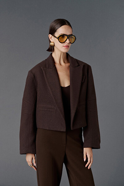 VATKALI Μπουφάν oversize με λεπτομέρεια τσέπης και καστανόχρωμο crop