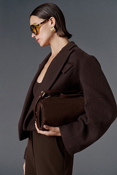 VATKALI Μπουφάν oversize με λεπτομέρεια τσέπης και καστανόχρωμο crop