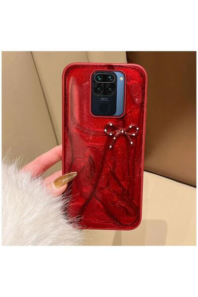 Pro Aksesuar Xiaomi Redmi Note 9 Uyumlu Kılıf Fionklu Silikon Kılıf Kırmızı
