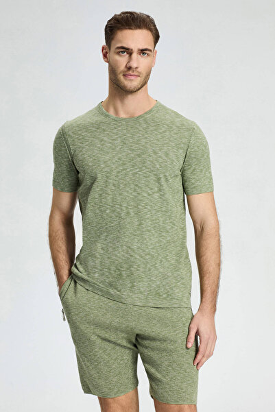 Hemington Crew Neck Pure Cotton Khaki Knitwear T-Shirt