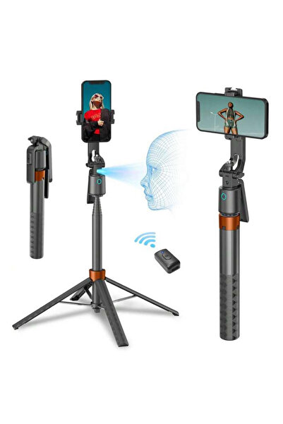 Coverzone Akıllı Selfie Stick - Yapay Zeka Yüz Takipli, 360° Çekim, Kumandalı...