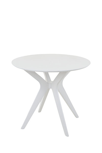 PLASMOB 90x90cm Yuvarlak Masa(Sadece Masa) Beyaz Mutfak Masası-Balkon Masası Pera Model
