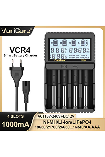Choice VCR4-EU VariCore VCP4 VCR4 LCD الشواحن الذكية 18650/21700/26650 ليثيوم...