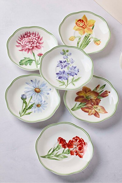 Perotti De Flore 6 Kişilik 12 Parça Porselen Kahve Takımı