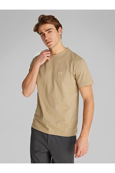 Calvin Klein Erkek WOVEN LABEL REGULAR TEE T-shirt