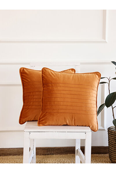 Sanskrutihomes By Styli Striped Velvet Cushion Cover - 45x45cm